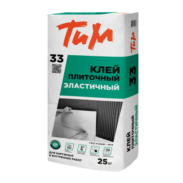 ТиМ № 33 Клей плиточный эластичный, 25кг