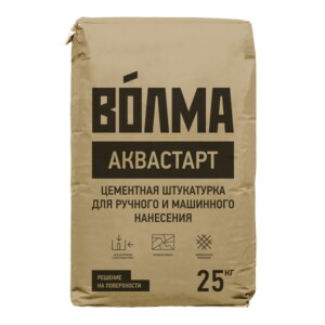 ВОЛМА Аквастарт цементная штукатурка, 25кг