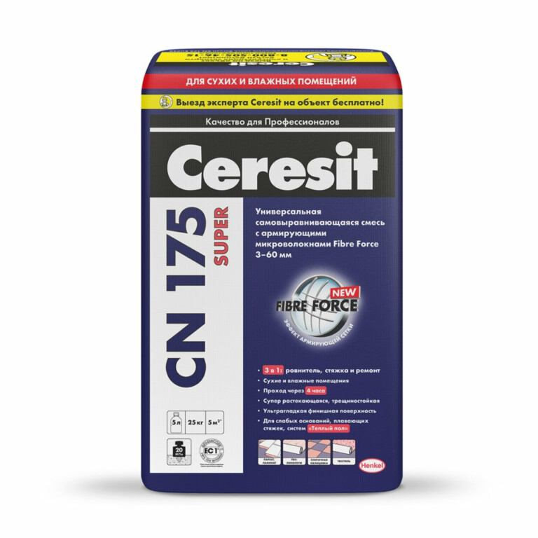 Ceresit CN 175 Super самовыравнивающаяся смесь, 25кг