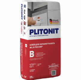 PLITONIT В усиленный клей для керамогранита, 25кг