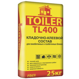 TOILER TL400 клей для газабетонных блоков, 25кг