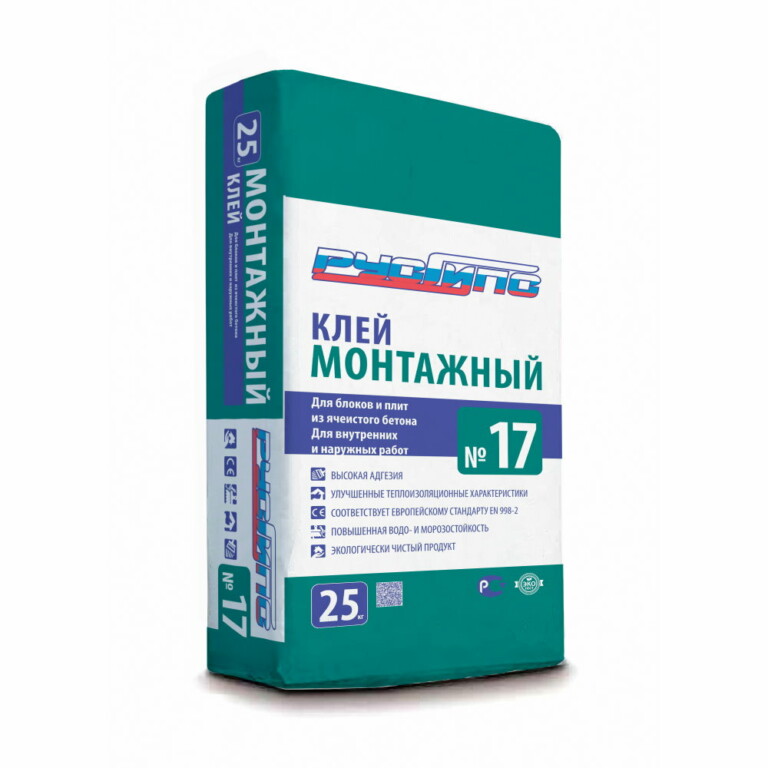 РусГипс №17 клей для блоков и плит, 25кг