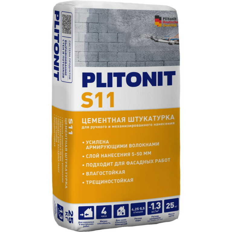 PLITONIT S11 цементная штукатурка, 25кг