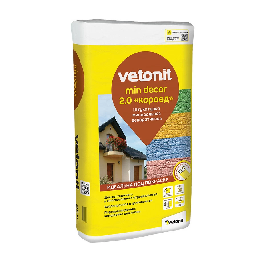 Vetonit min decor КОРОЕД 2мм белая штукатурка, 25кг